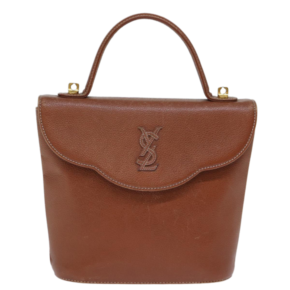 SAINT LAURENT Hand Bag Leather 2way Brown Auth am6206 - Picture 13 of 16